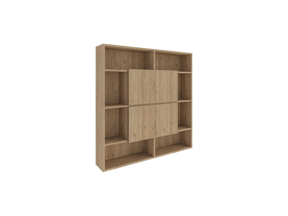BELLAMY eikenhouten 4-deurs boekenkast H.170 cm