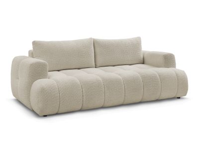 Canapé droit convertible 3 places FUJI tissu bouclette