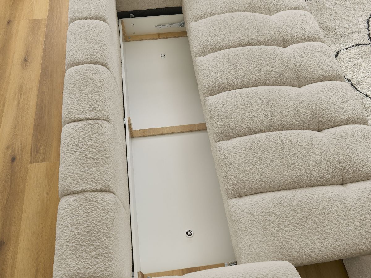 Canapé droit convertible 3 places FUJI tissu bouclette