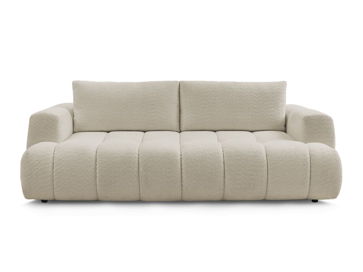 Canapé droit convertible 3 places FUJI tissu bouclette