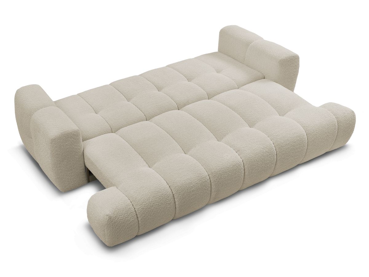 Canapé droit convertible 3 places FUJI tissu bouclette