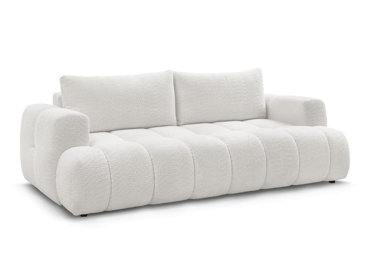 Canapé droit convertible 3 places FUJI  tissu bouclette