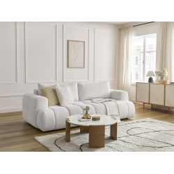 3-osobowa prosta sofa rozkładana FUJI w tkaninie bouclette