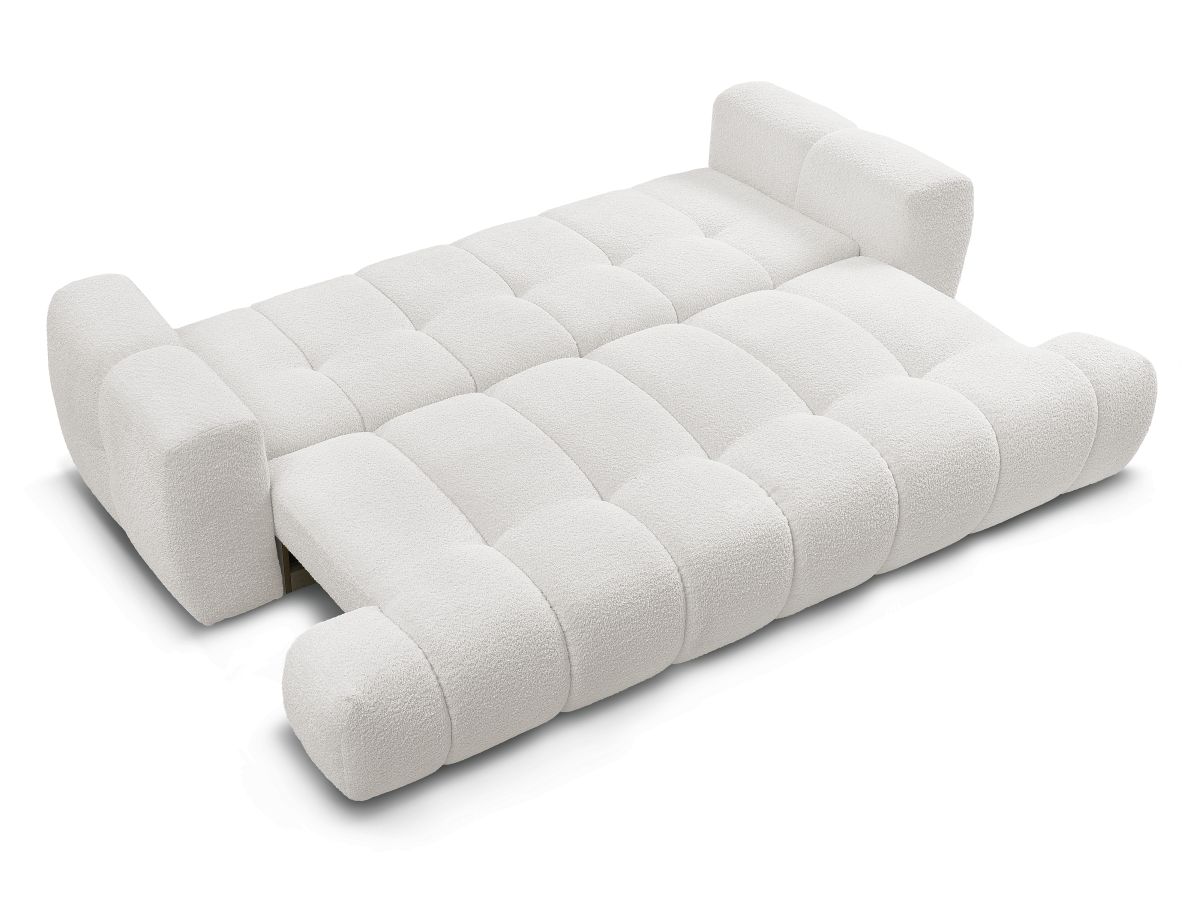 Canapé droit convertible 3 places FUJI  tissu bouclette