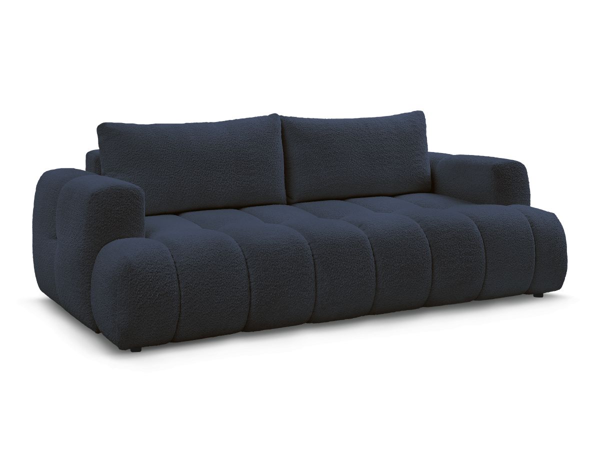 Canapé droit convertible 3 places FUJI  tissu bouclette