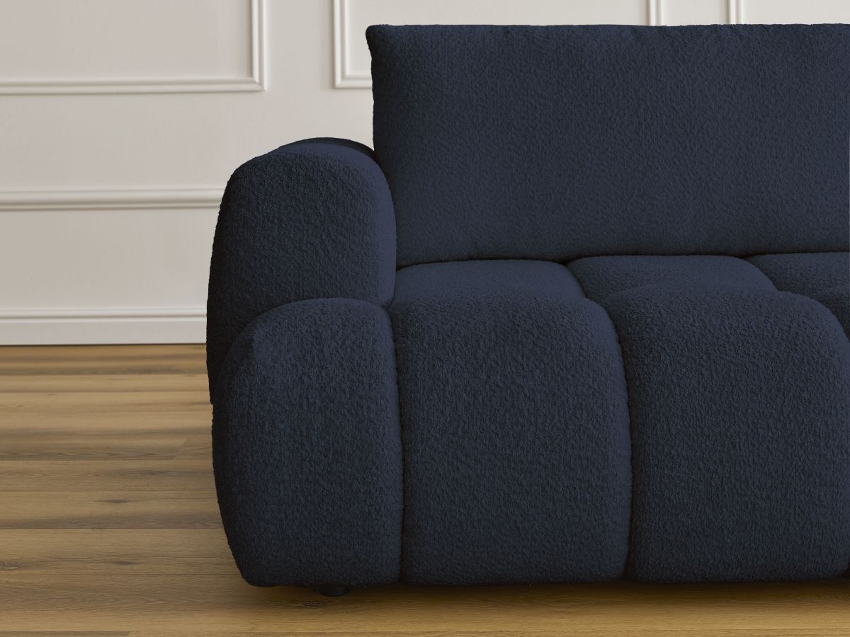 Canapé droit convertible 3 places FUJI tissu bouclette
