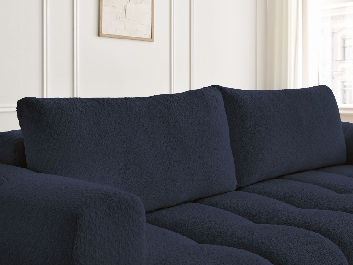 Canapé droit convertible 3 places FUJI tissu bouclette
