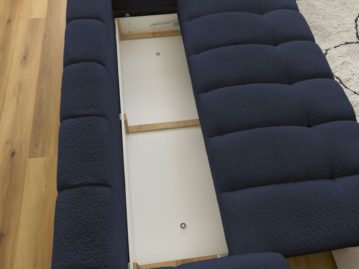 Canapé droit convertible 3 places FUJI tissu bouclette