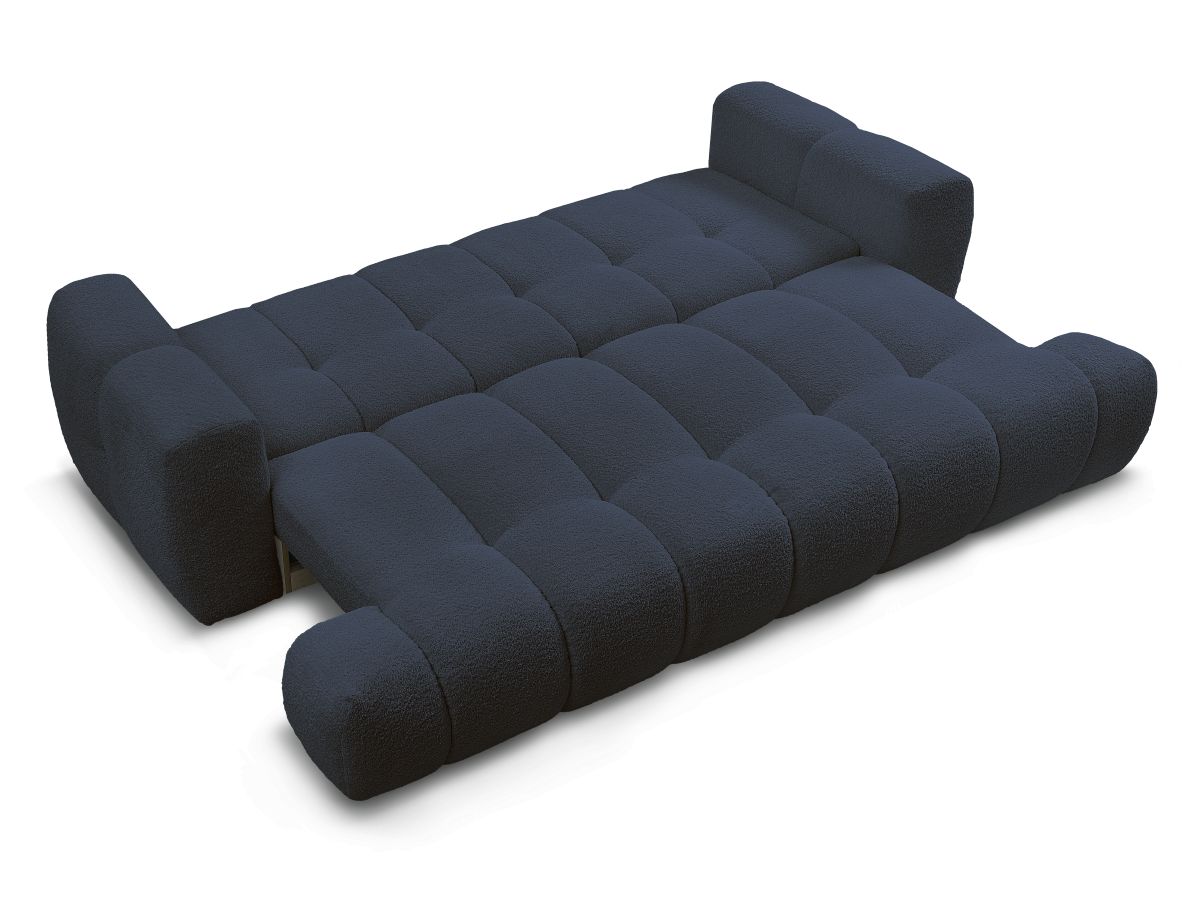 Canapé droit convertible 3 places FUJI tissu bouclette