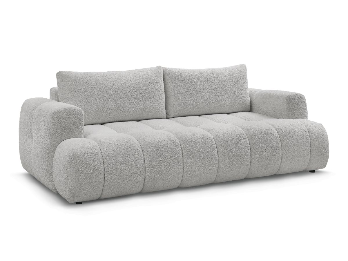Canapé droit convertible 3 places FUJI  tissu bouclette