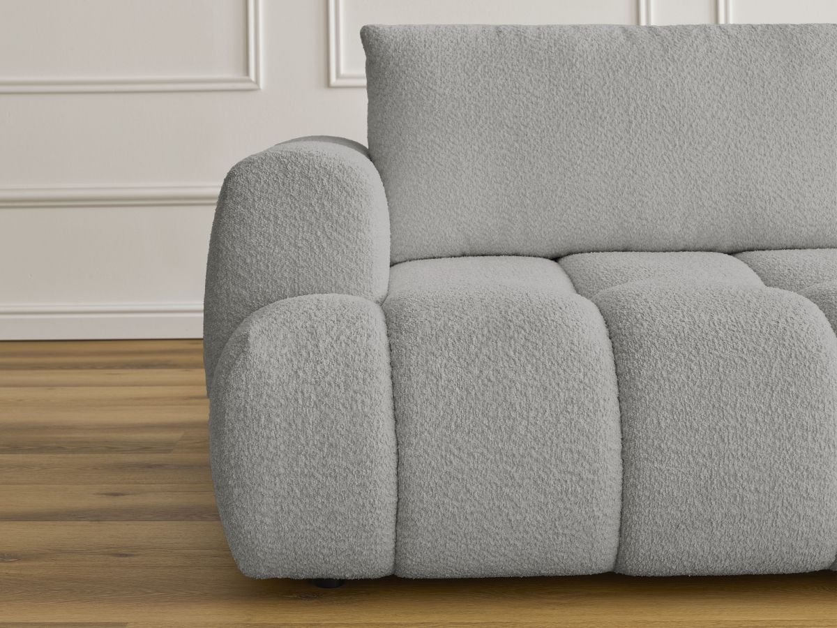 Canapé droit convertible 3 places FUJI tissu bouclette