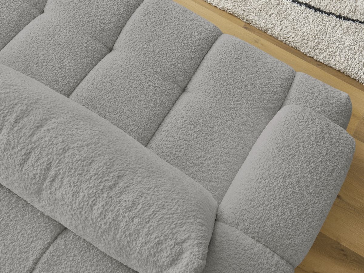 Canapé droit convertible 3 places FUJI tissu bouclette