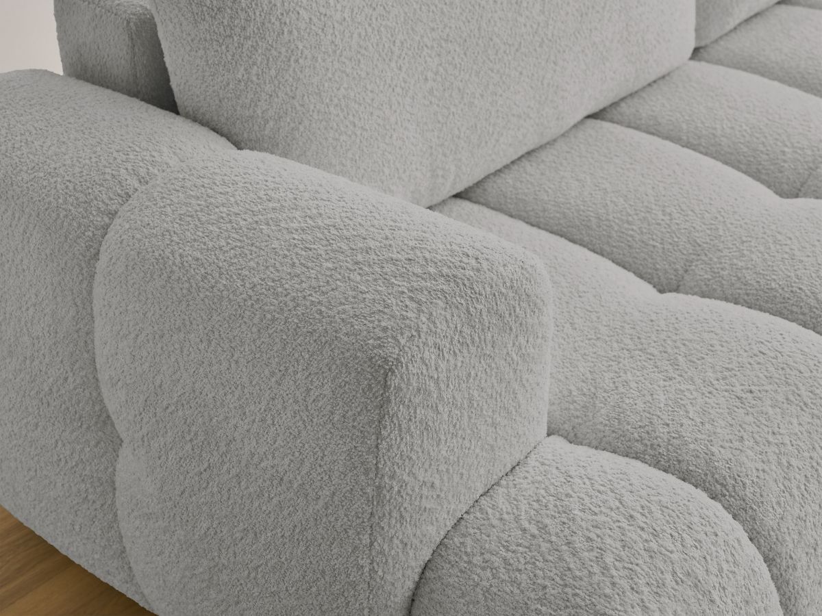 Canapé droit convertible 3 places FUJI tissu bouclette