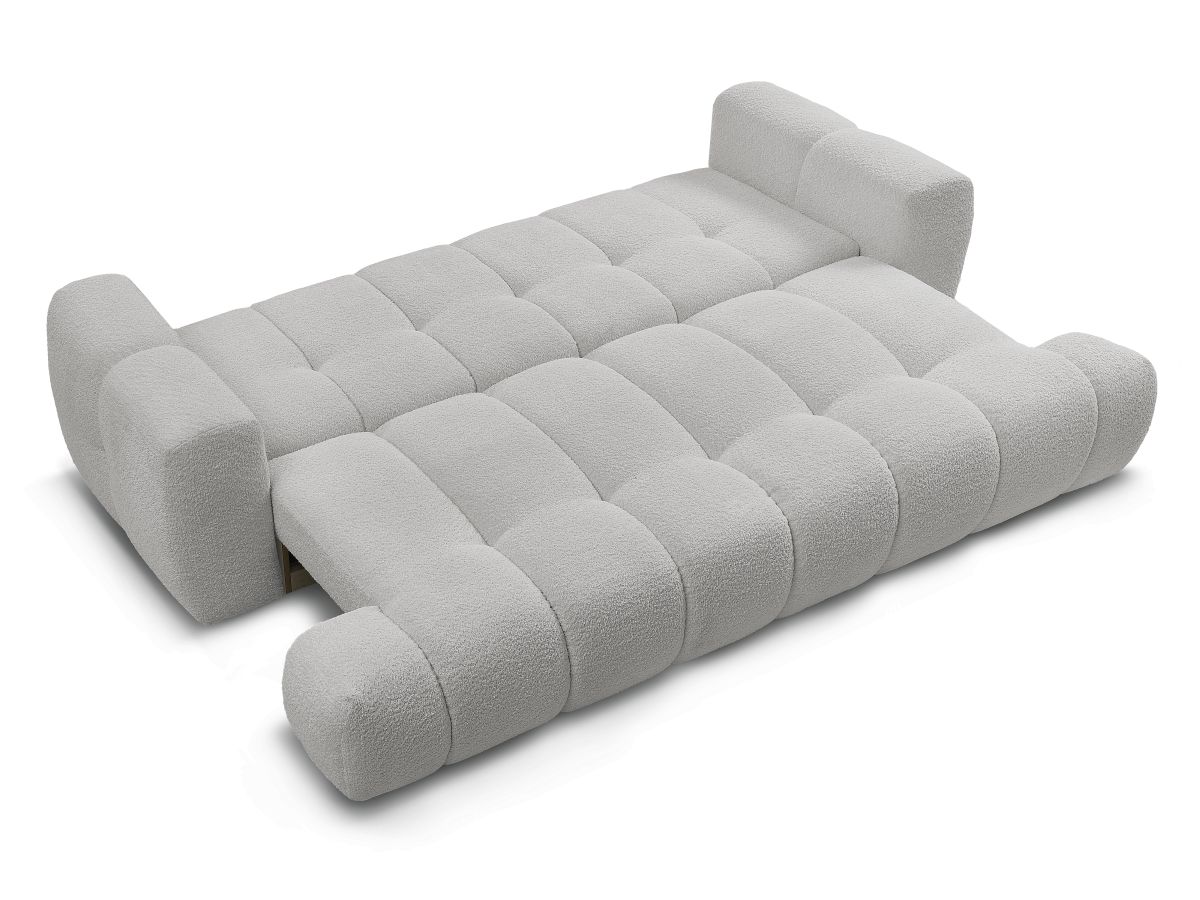 Canapé droit convertible 3 places FUJI tissu bouclette