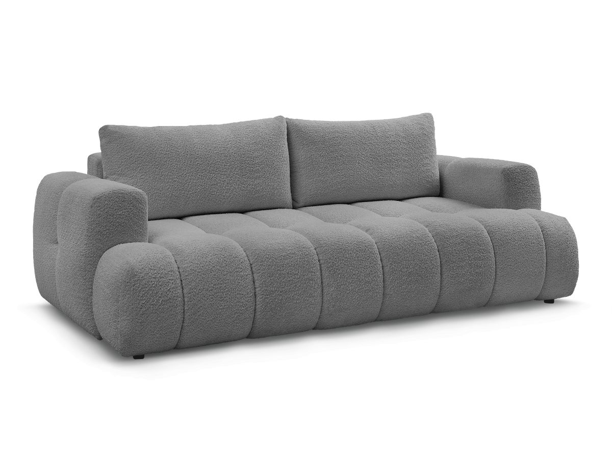 Canapé droit convertible 3 places FUJI  tissu bouclette