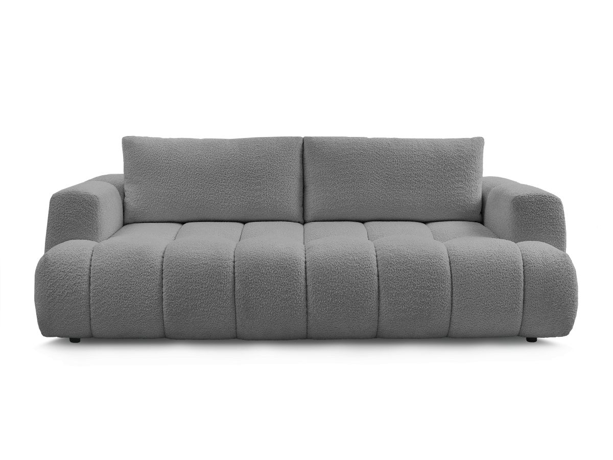 Canapé droit convertible 3 places FUJI  tissu bouclette