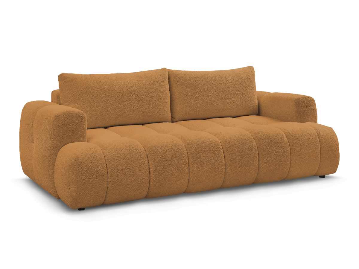 Canapé droit convertible 3 places FUJI  tissu bouclette