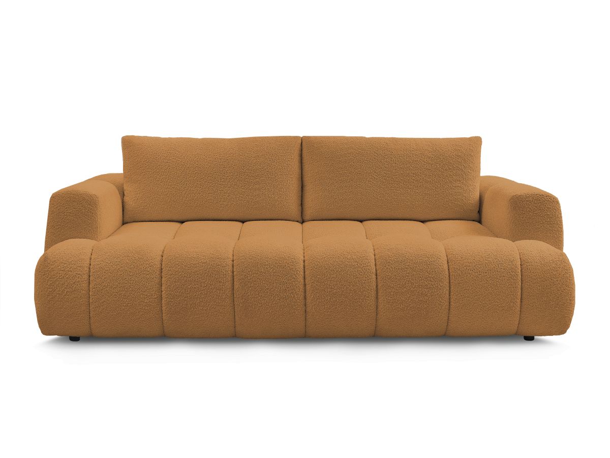 Canapé droit convertible 3 places FUJI  tissu bouclette