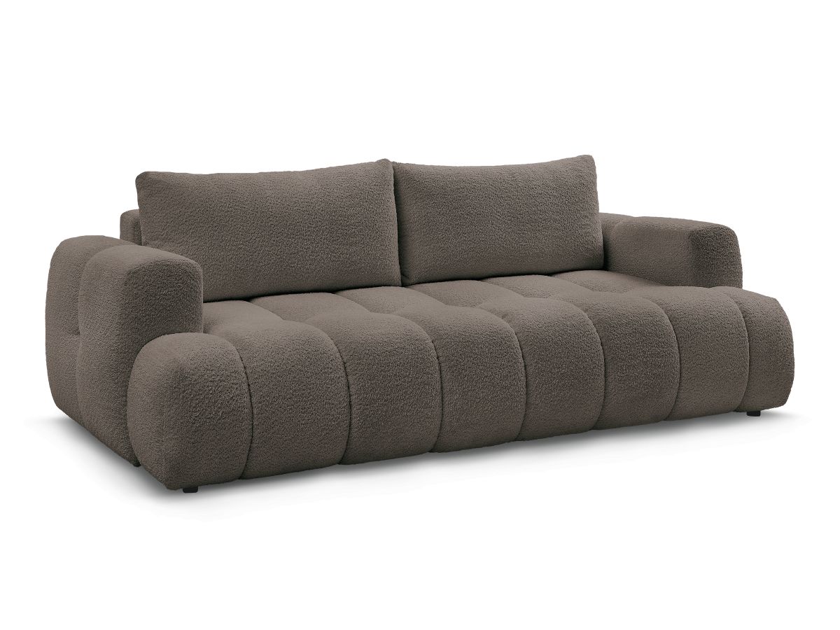 Canapé droit convertible 3 places FUJI  tissu bouclette