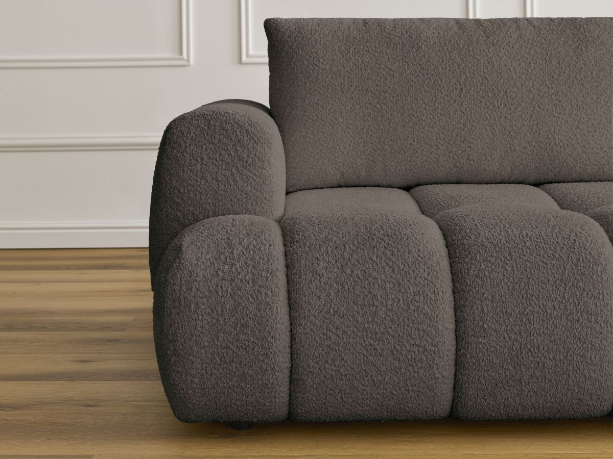 Canapé droit convertible 3 places FUJI tissu bouclette