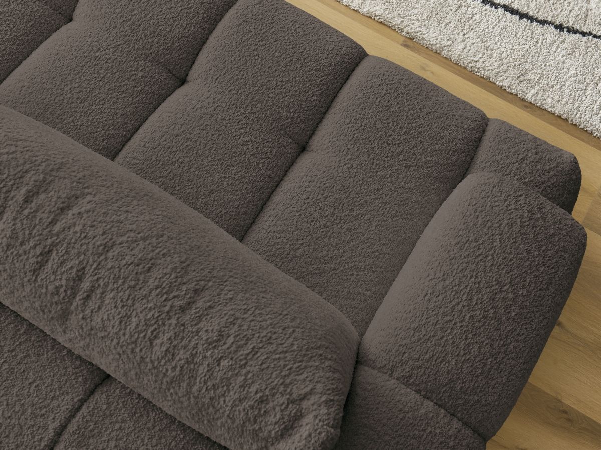 Canapé droit convertible 3 places FUJI tissu bouclette
