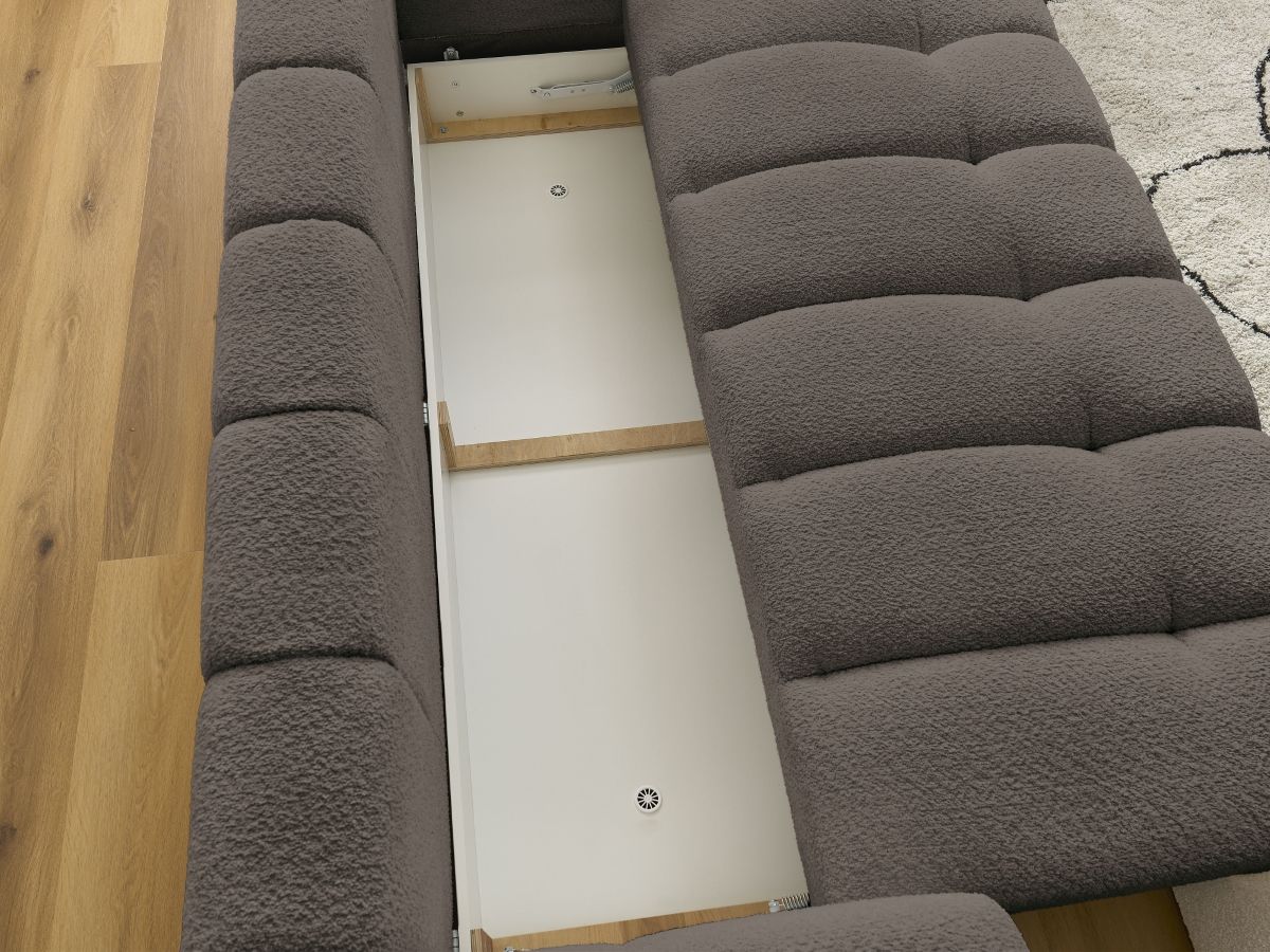 Canapé droit convertible 3 places FUJI tissu bouclette
