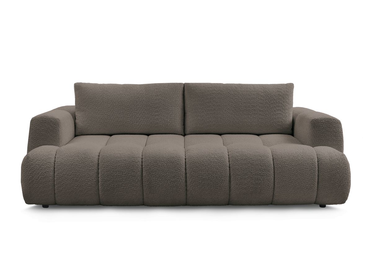Canapé droit convertible 3 places FUJI tissu bouclette