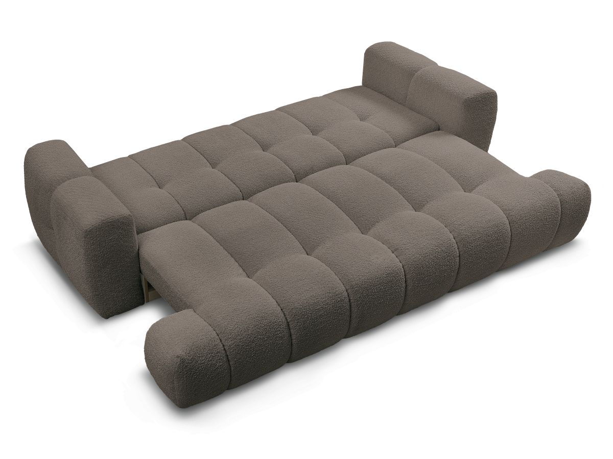 Canapé droit convertible 3 places FUJI tissu bouclette
