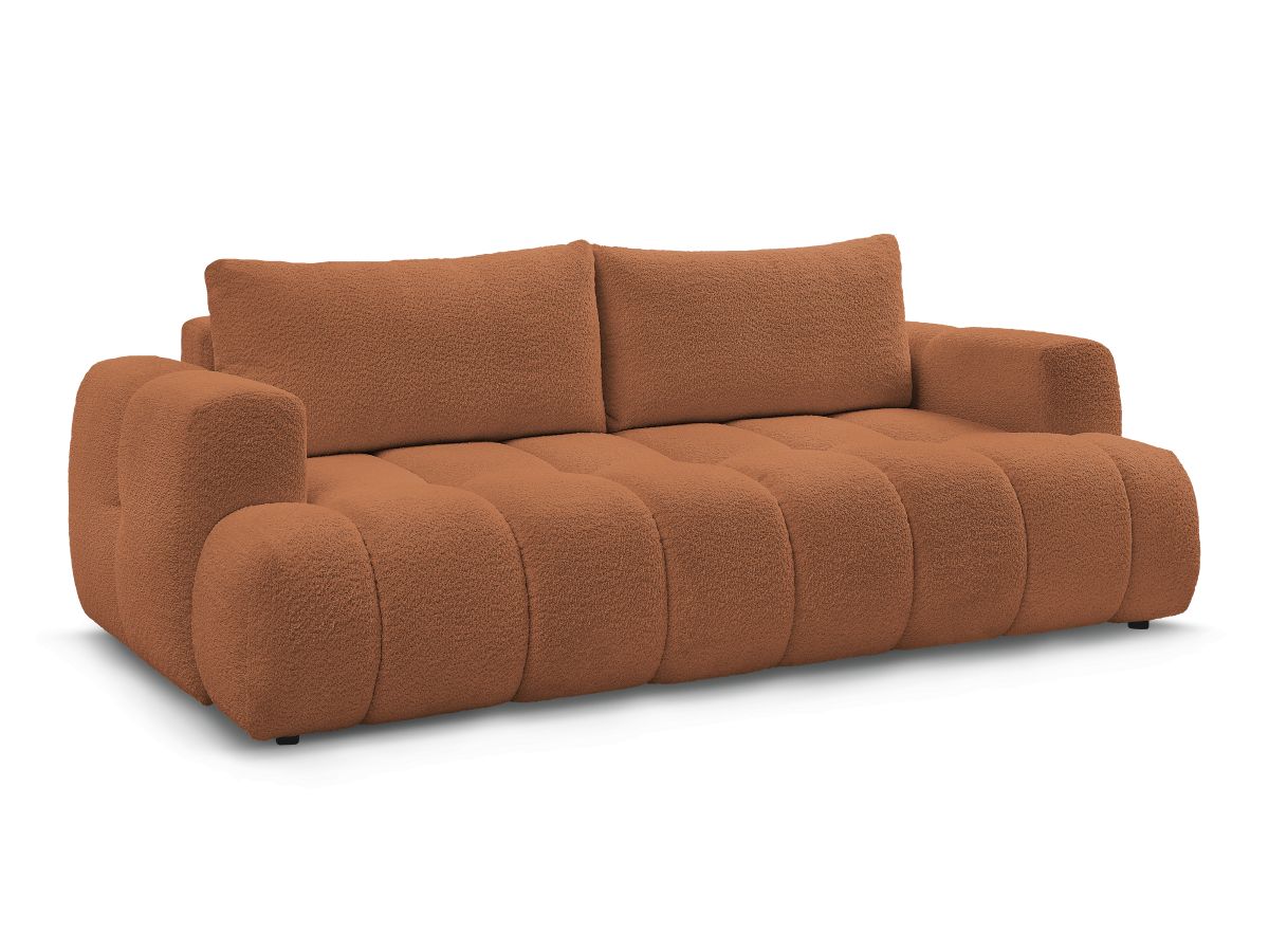 Canapé droit convertible 3 places FUJI  tissu bouclette
