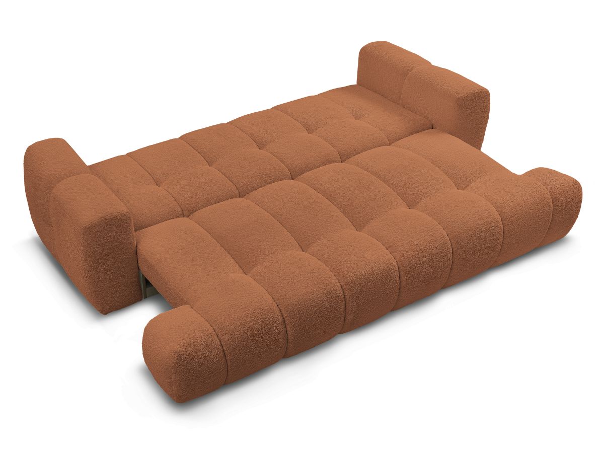 Canapé droit convertible 3 places FUJI  tissu bouclette