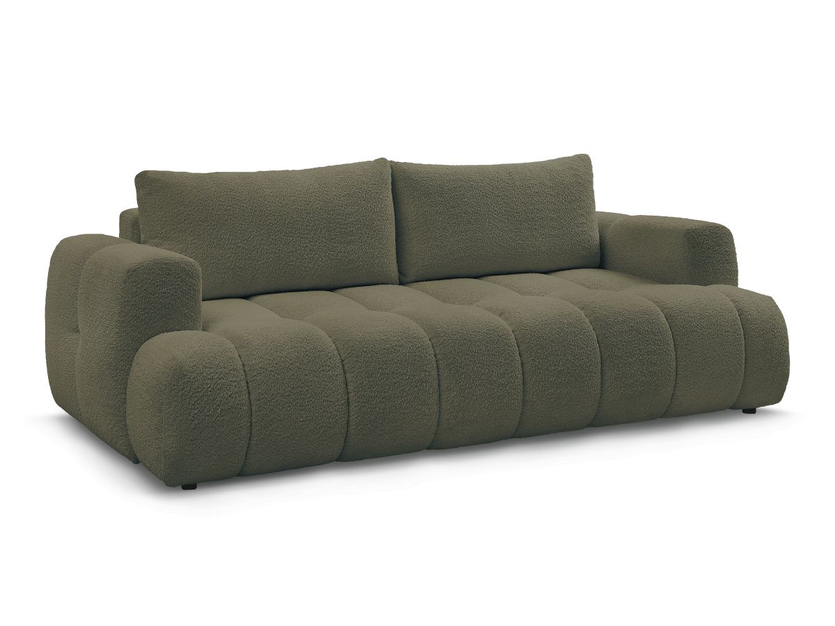 Canapé droit convertible 3 places FUJI  tissu bouclette