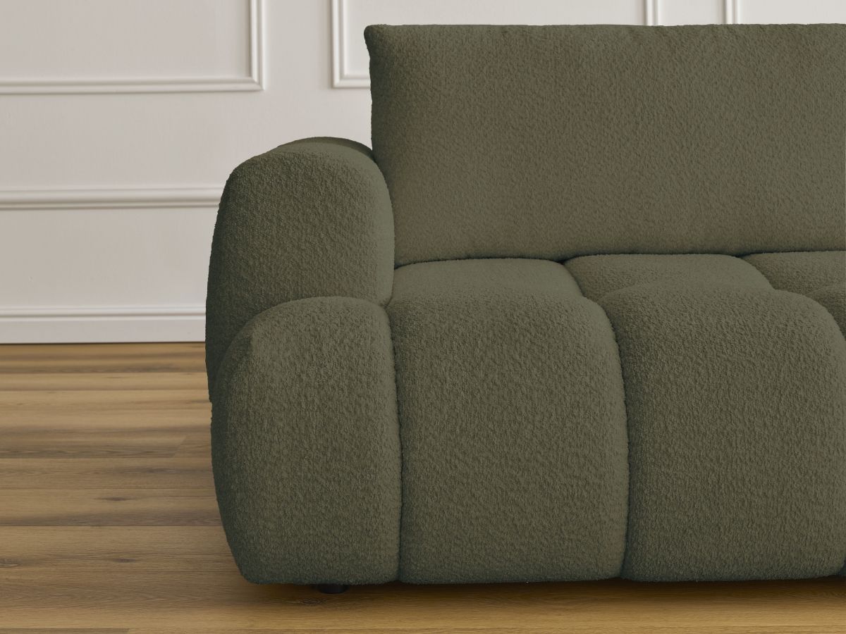 Canapé droit convertible 3 places FUJI tissu bouclette