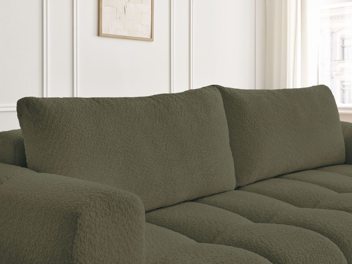 Canapé droit convertible 3 places FUJI tissu bouclette