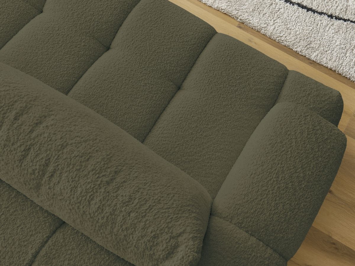 Canapé droit convertible 3 places FUJI tissu bouclette