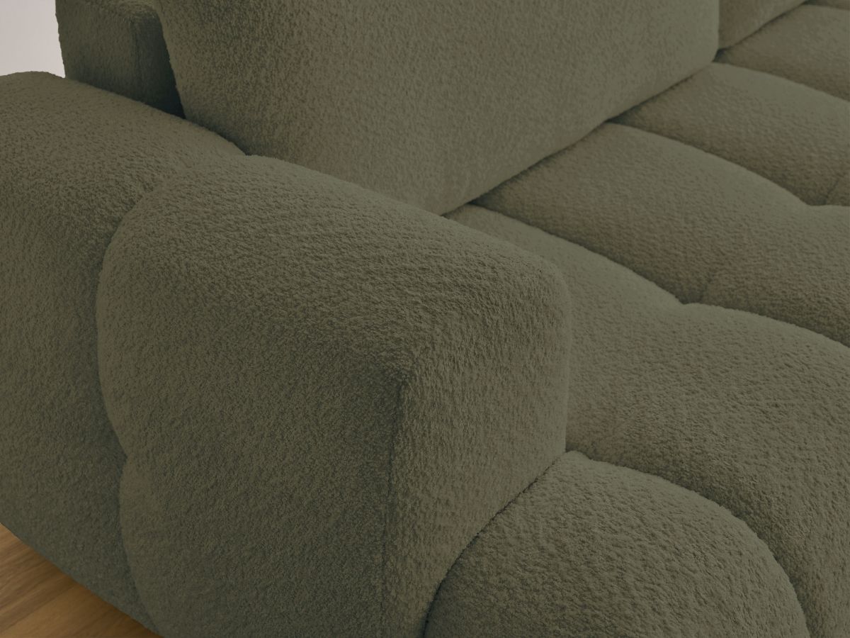 Canapé droit convertible 3 places FUJI tissu bouclette
