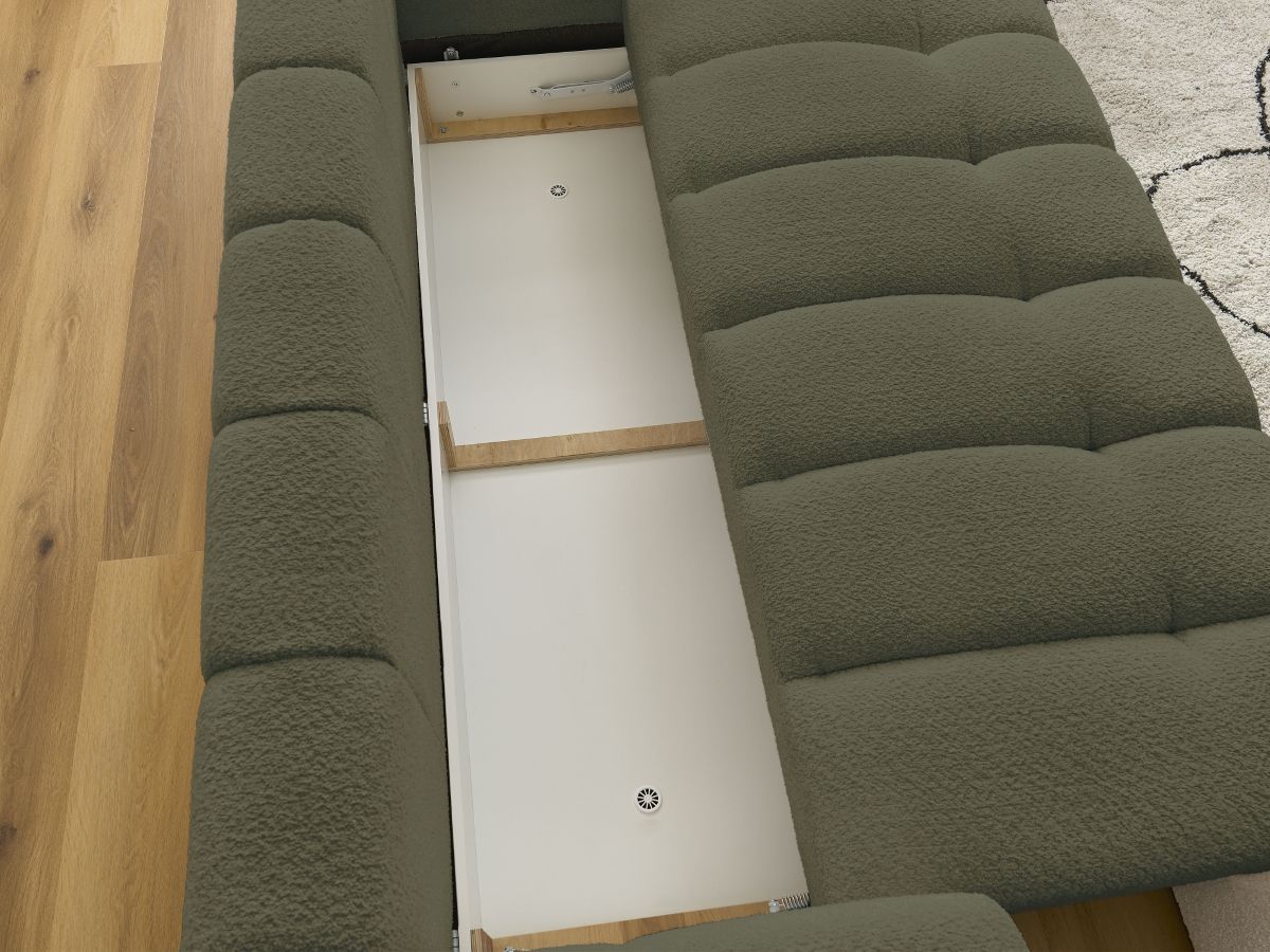 Canapé droit convertible 3 places FUJI tissu bouclette