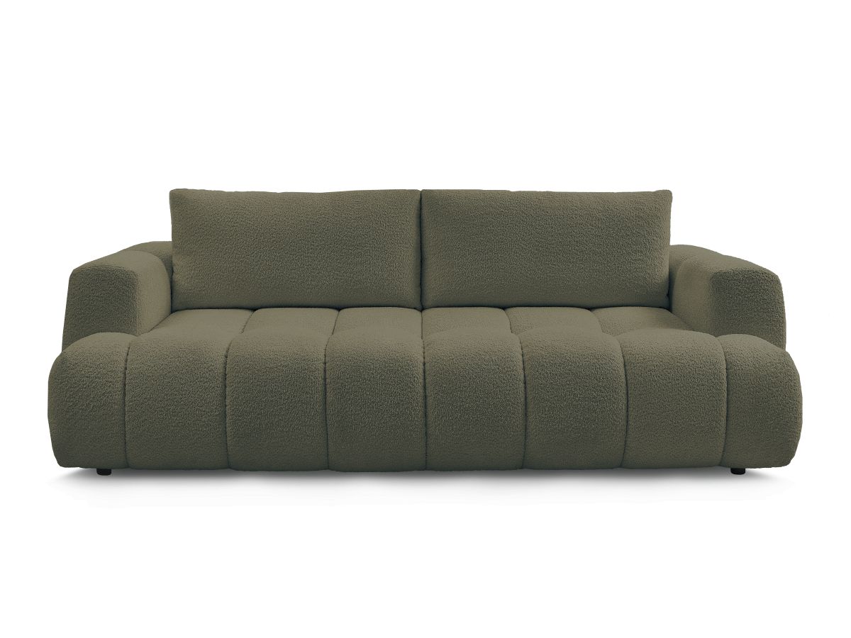 Canapé droit convertible 3 places FUJI tissu bouclette