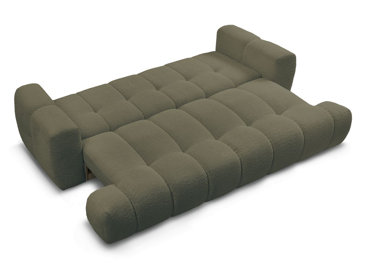 Canapé droit convertible 3 places FUJI tissu bouclette