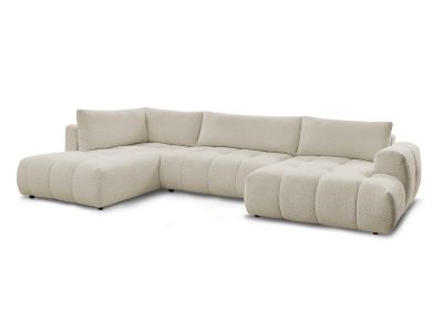 Canapé panoramique convertible FUJI tissu bouclette