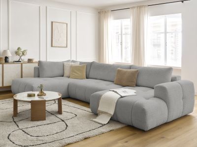 Canapé panoramique convertible FUJI tissu bouclette