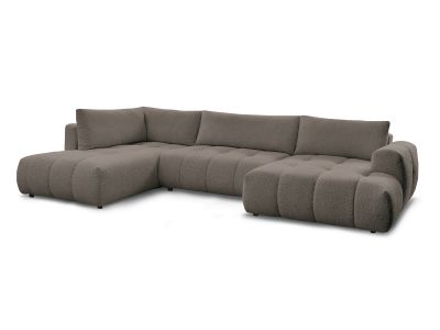 Canapé panoramique convertible FUJI tissu bouclette