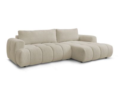 Canapé d'angle convertible FUJI tissu bouclette