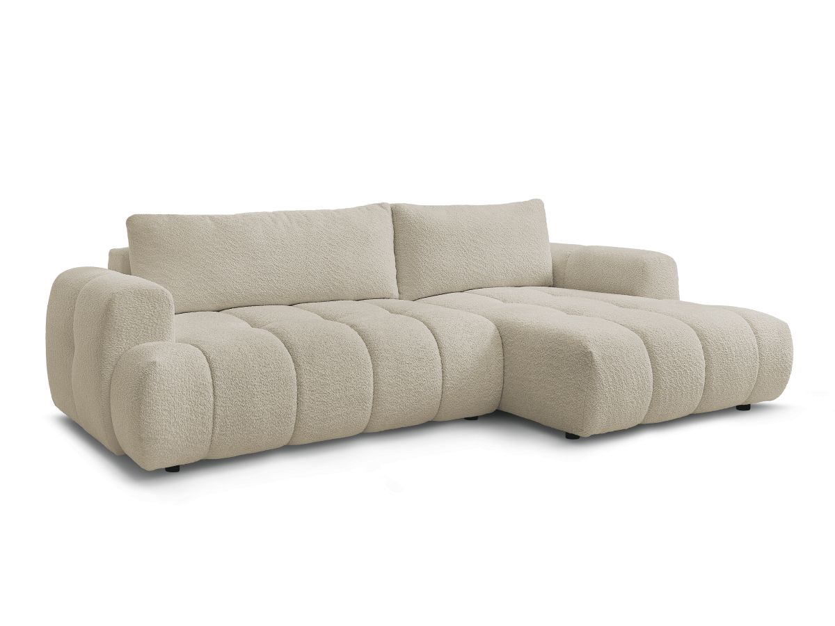 Canapé d'angle convertible FUJI tissu bouclette