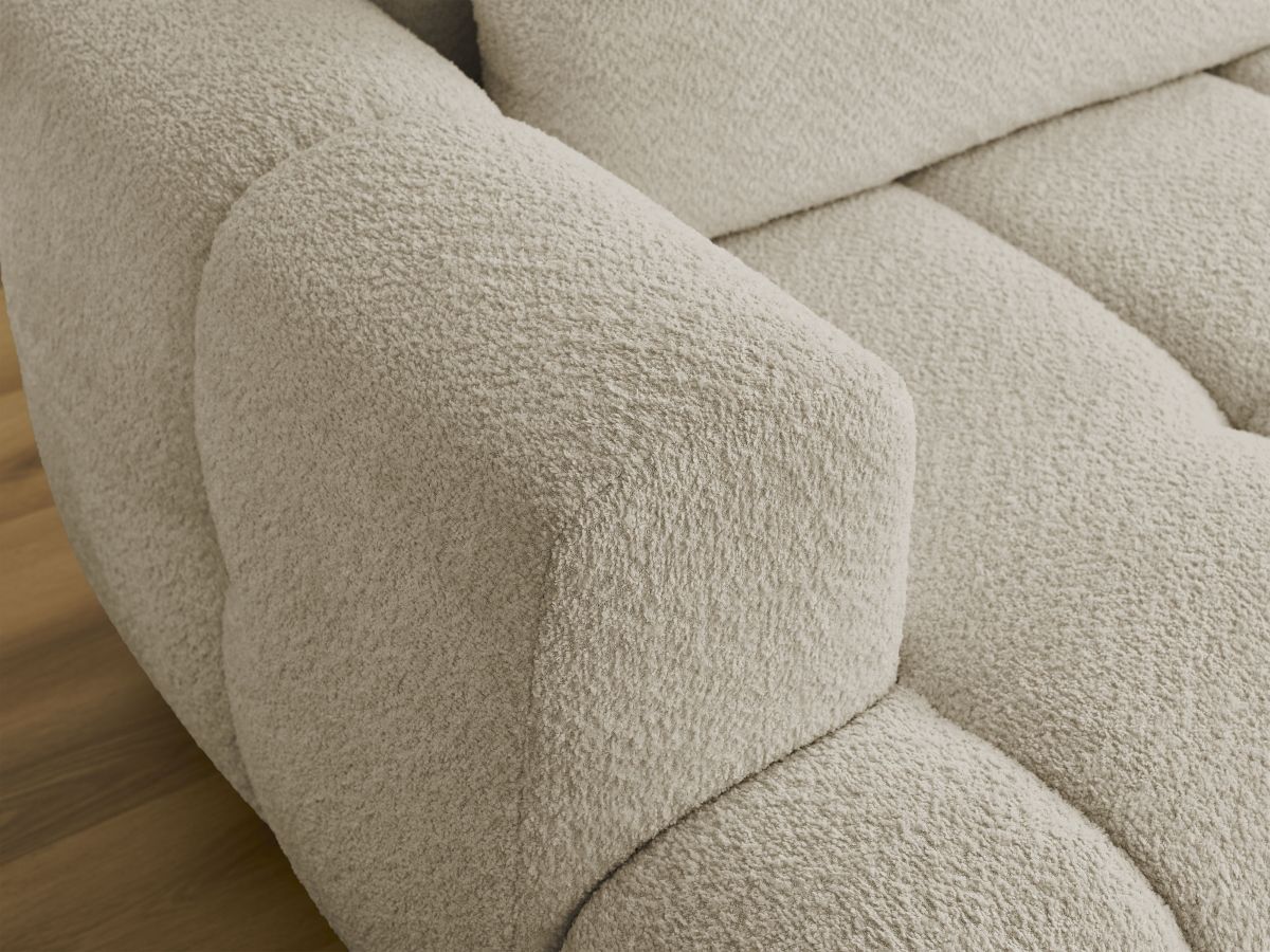 Canapé d'angle convertible FUJI tissu bouclette