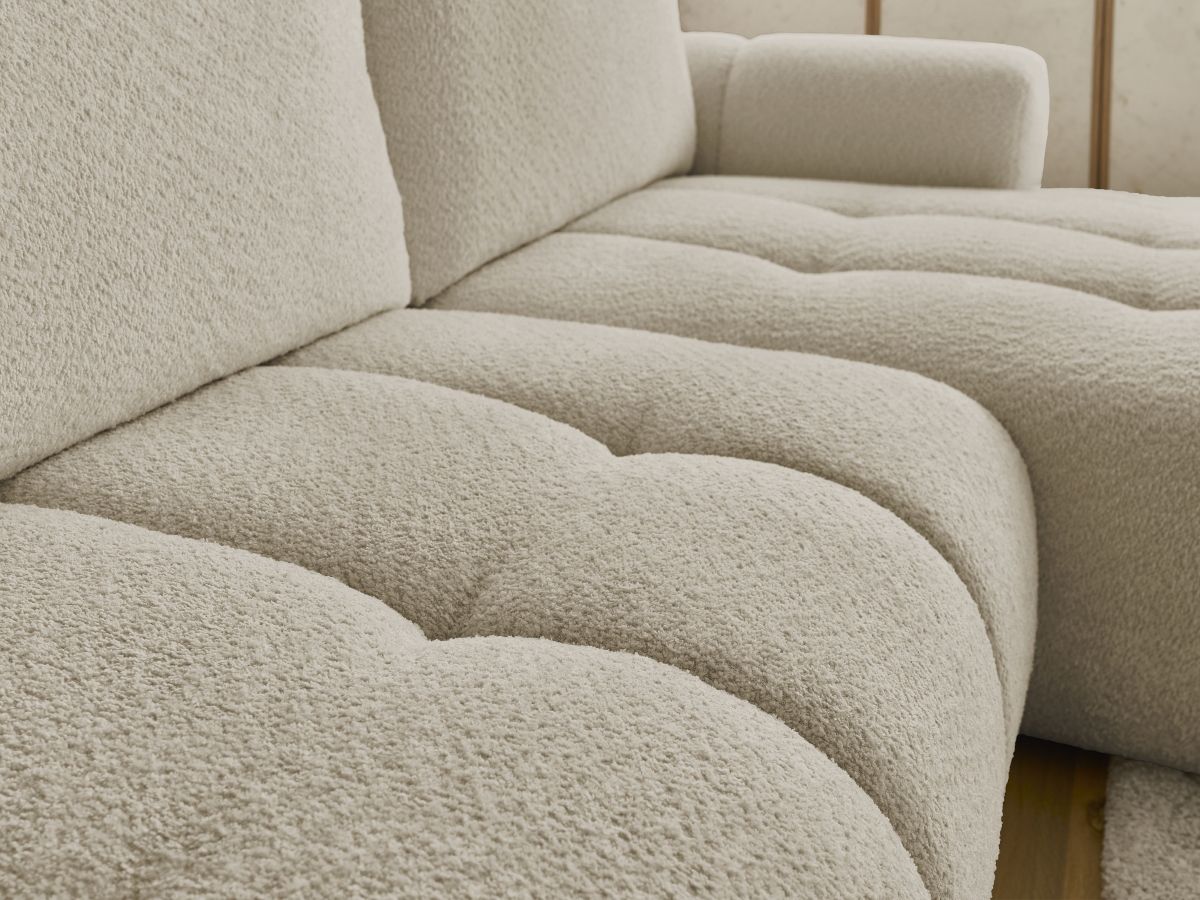 Canapé d'angle convertible FUJI tissu bouclette