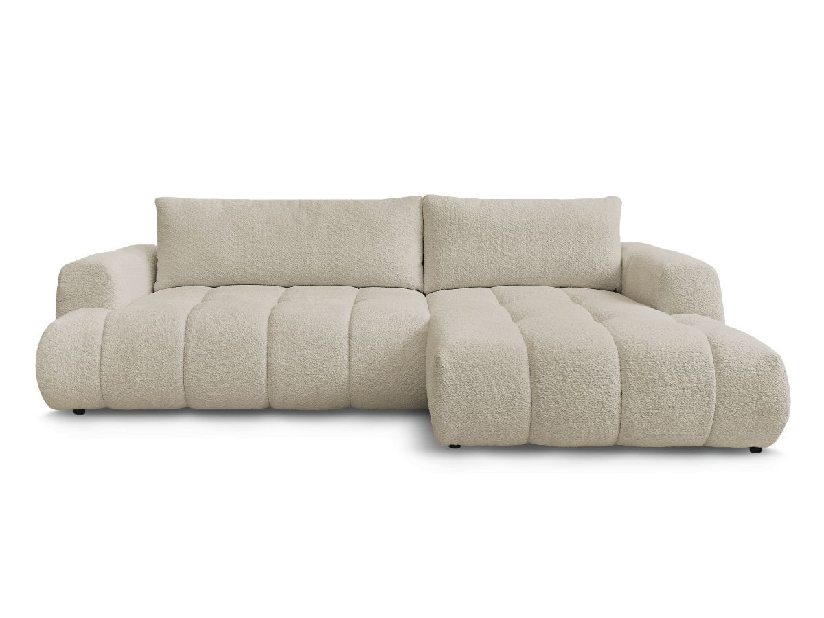 Canapé d'angle convertible FUJI tissu bouclette