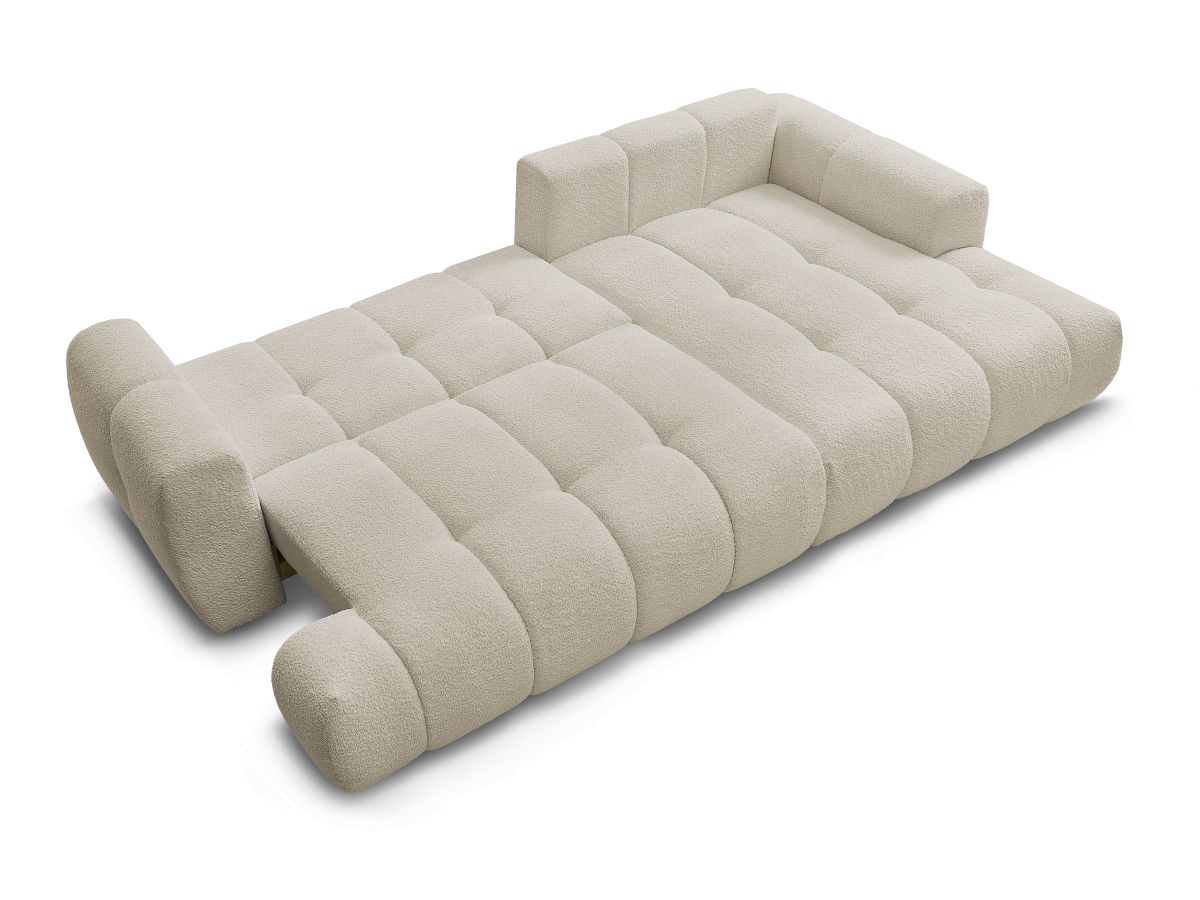 Canapé d'angle convertible FUJI tissu bouclette