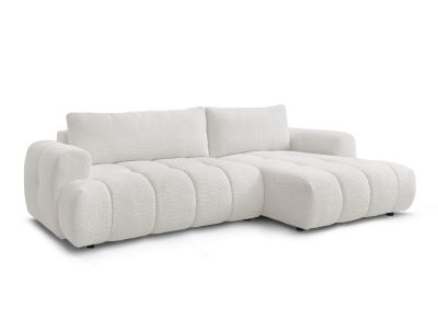Canapé d'angle convertible FUJI tissu bouclette