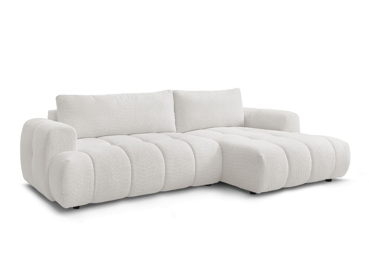 Canapé d'angle convertible FUJI tissu bouclette