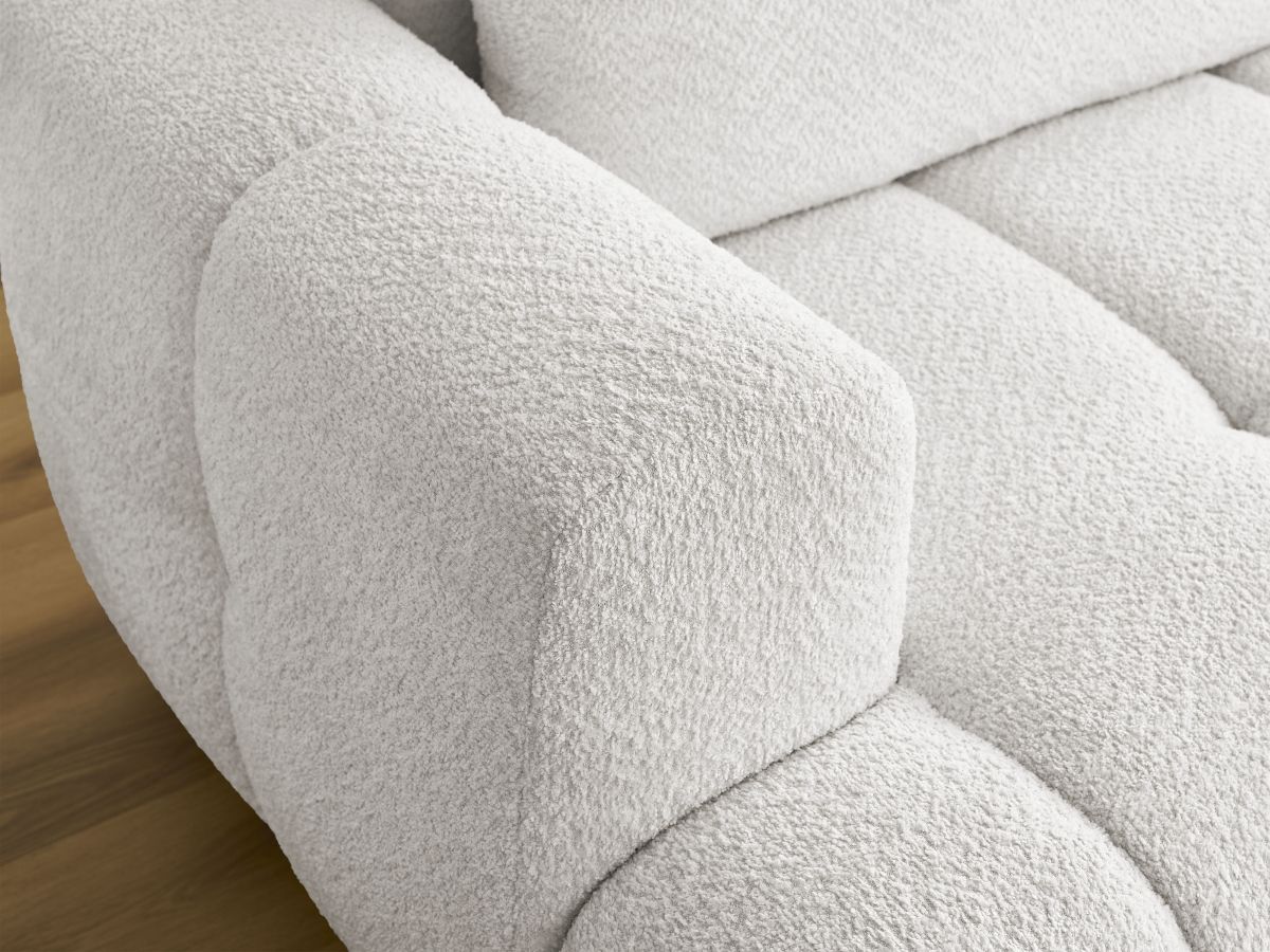 Canapé d'angle convertible FUJI tissu bouclette